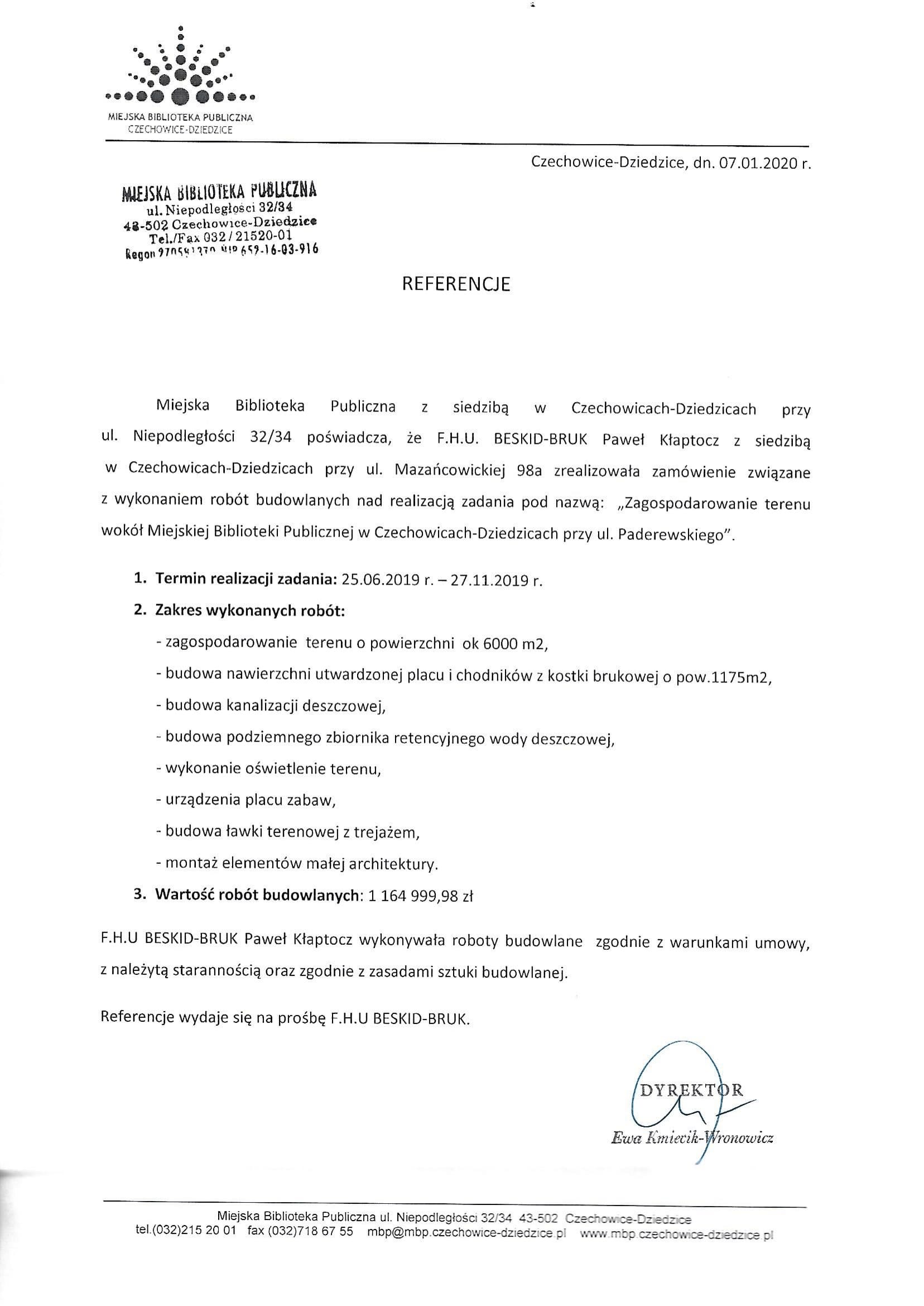 Beskid Bruk - roboty ziemne i drogowe - kompleksowa budowa dróg - referencje (5)