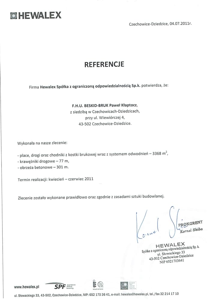 Beskid Bruk - roboty ziemne i drogowe - kompleksowa budowa dróg - referencje (8)